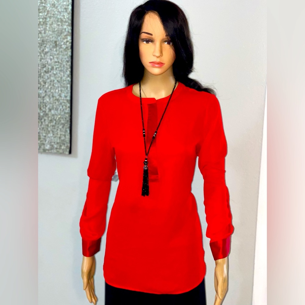 Apt 9 red long-sleeve blouse